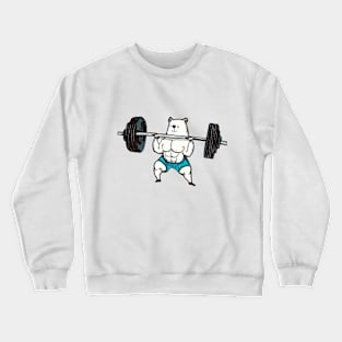 Bear lifting weights weightlifting sport/gym Crewneck Sweatshirt